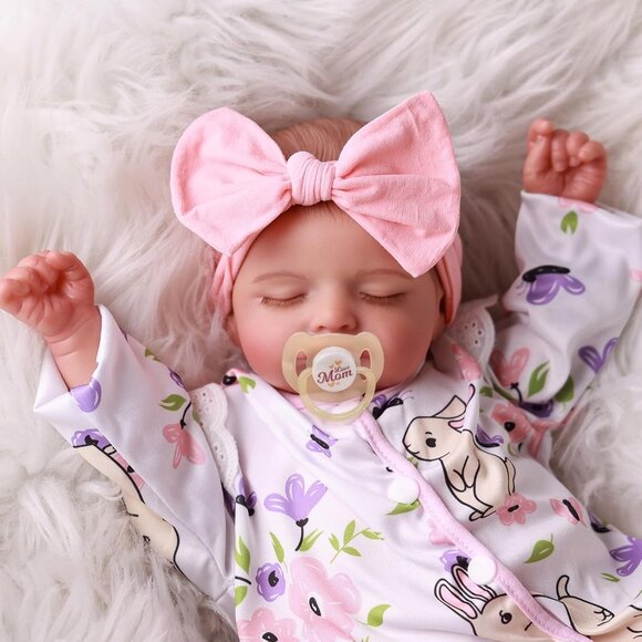 🆕20 inch Full Cloth Body With Vinyl Limbs Baby Dolls Weighted Toddler Baby Girl - Picture 10 of 11